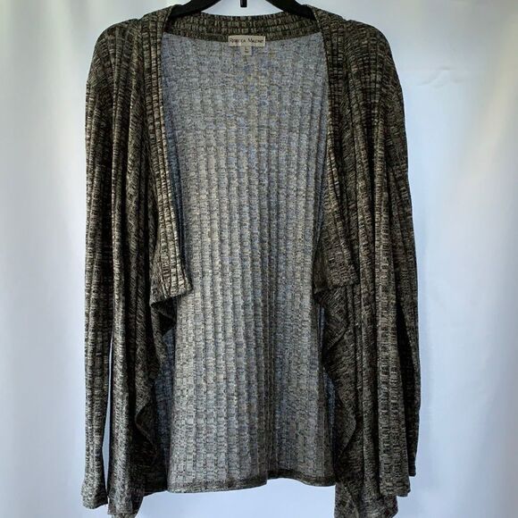 Rebecca Malone Large Gray/white Cardigan - Picture 1 of 9